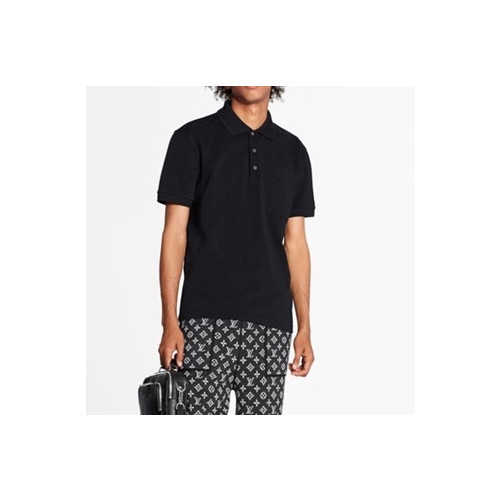 루이비통 남성 블랙 폴로 반팔티 - Mens Black Tshirts - lou04161x