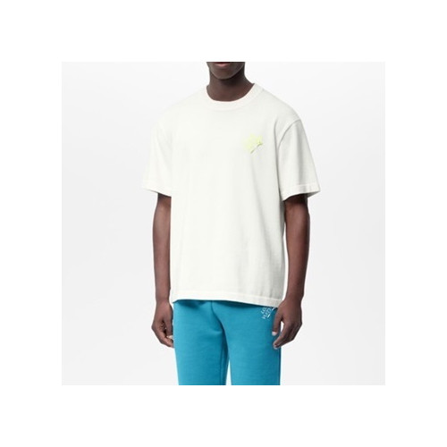 루이비통 남성 화이트 크루넥 반팔티 - Mens White Tshirts - lou04162x