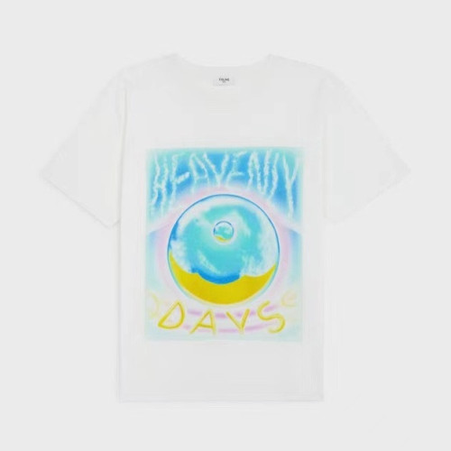 셀린느 남성 크루넥 화이트 반팔티 - Mens White Tshirts - cel0250x