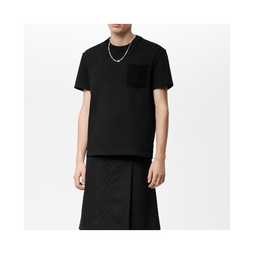 루이비통 남성 블랙 크루넥 반팔티 - Mens Black Tshirts - lou04163x