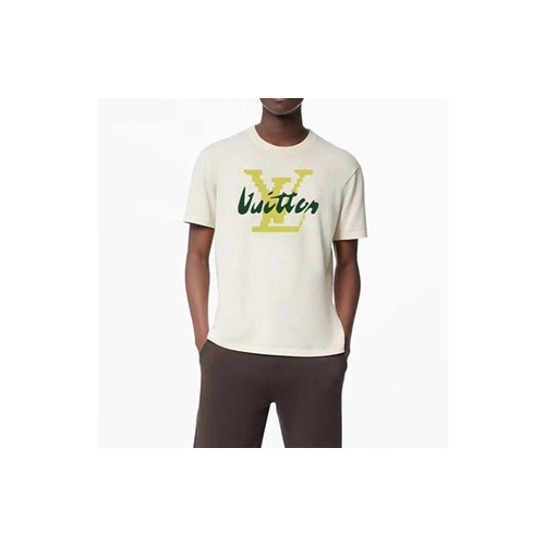 루이비통 남성 화이트 크루넥 반팔티 - Mens White Tshirts - lou04166x