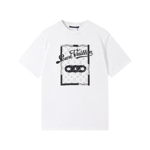 루이비통 남성 화이트 크루넥 반팔티 - Mens White Tshirts - lou04188x