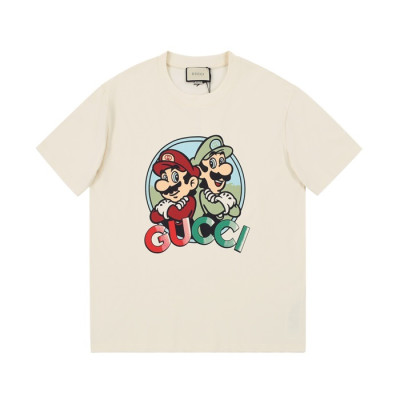 구찌 남/녀 크루넥 아이보리 반팔티 - Unisex Ivory Tshirts - guc04821x