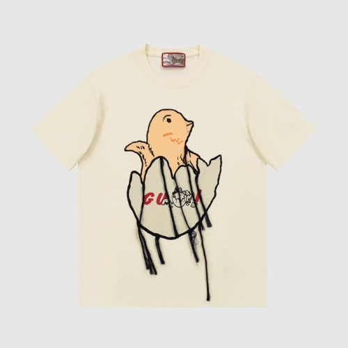 구찌 남/녀 크루넥 아이보리 반팔티 - Unisex Ivory Tshirts - guc04824x