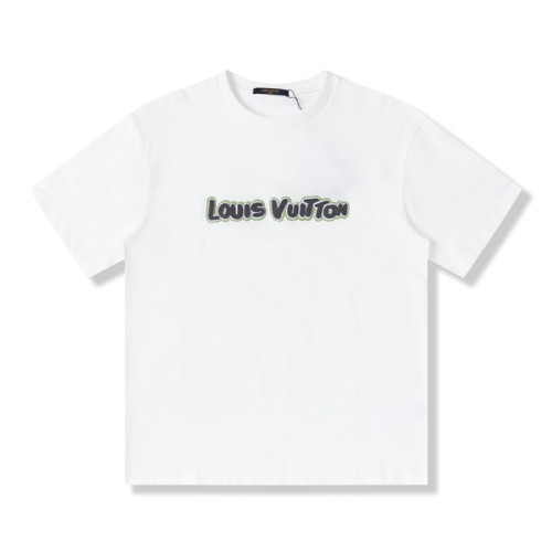 루이비통 남성 화이트 크루넥 반팔티 - Mens White Tshirts - lou04321x