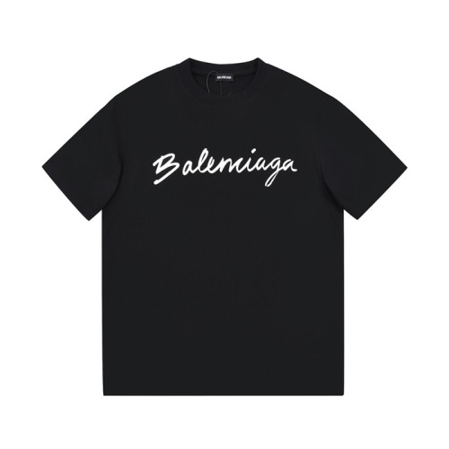 발렌시아가 남성 크루넥 블랙 반팔티 - Mens Black Tshirts - bal01481x
