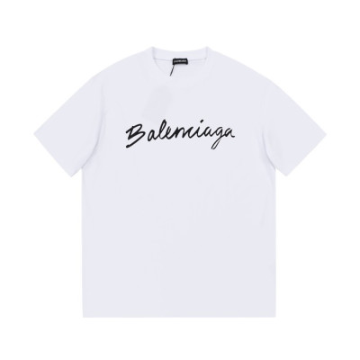 발렌시아가 남성 크루넥 화이트 반팔티 - Mens White Tshirts - bal01482x