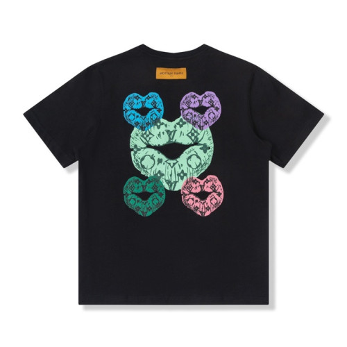 루이비통 남성 블랙 크루넥 반팔티 - Mens Black Tshirts - lou04336x