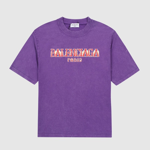 발렌시아가 남성 퍼플 크루넥 반팔티 - Mens Purple Tshirts - bal01502x