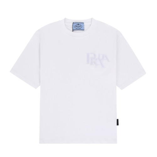 프라다 남성 크루넥 화이트 반팔티 - Mens White Tshirts - Pra02693x
