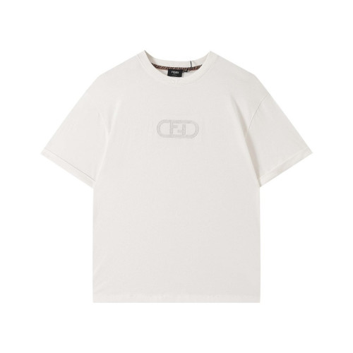 펜디 남성 아이보리 크루넥 반팔티 - Mens Ivory Tshirts - fen01231x