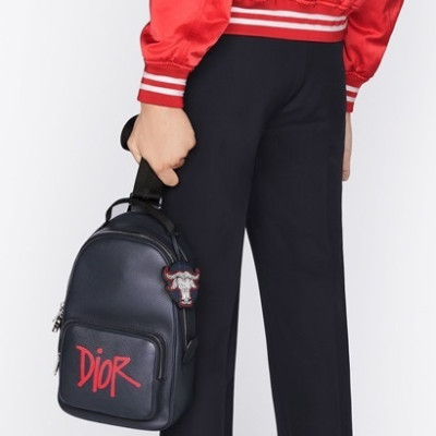 디올 남성 로고 블랙 새들백 - Mens Black Saddle Bag - dio01822x