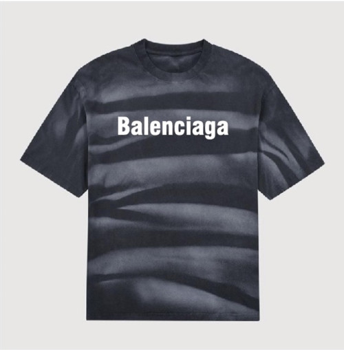발렌시아가 남성 크루넥 블랙 반팔티 - Mens Black Tshirts - bal01541x