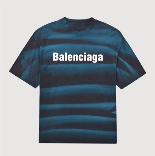발렌시아가 남성 크루넥 블루 반팔티 - Mens Blue Tshirts - bal01542x