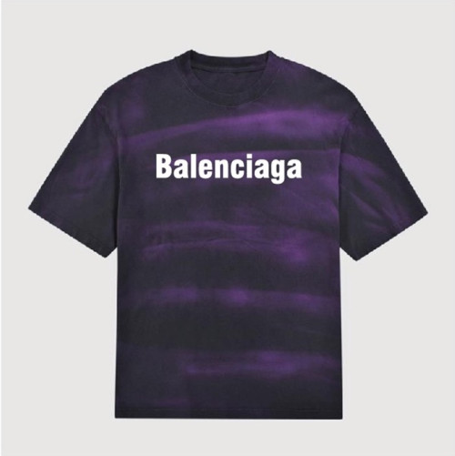 발렌시아가 남성 크루넥 퍼플 반팔티 - Mens Purple Tshirts - bal01543x