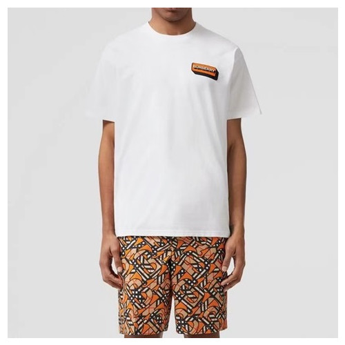 버버리 남성 화이트 크루넥 반팔티 - Mens White Tshirts - Bur04340x