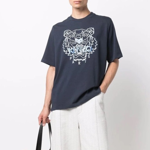 겐조 남성 네이비 크루넥 반팔티 - Mens Navy Tshirts - ken0196x