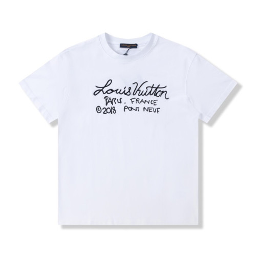 루이비통 남/녀 화이트 크루넥 반팔티 - Unisex White Tshirts - lou04871x