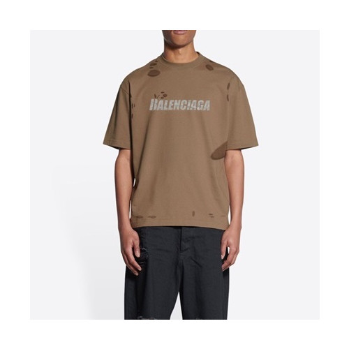 발렌시아가 남성 카멜 크루넥 반팔티 - Mens Camel Tshirts - bal01550x