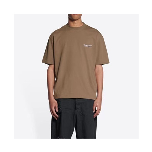 발렌시아가 남성 카멜 크루넥 반팔티 - Mens Camel Tshirts - bal01551x