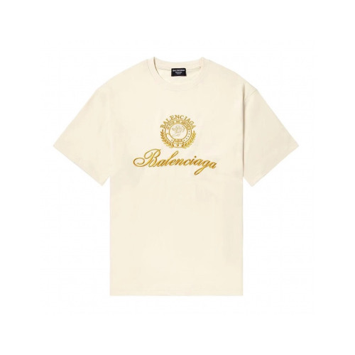 발렌시아가 남성 크루넥 아이보리 반팔티 - Mens Ivory Tshirts - bal01553x