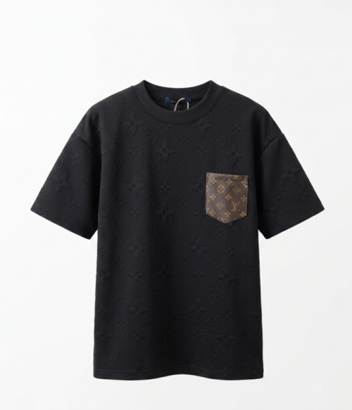 루이비통 남성 블랙 크루넥 반팔티 - Mens Black Tshirts - lou04885x