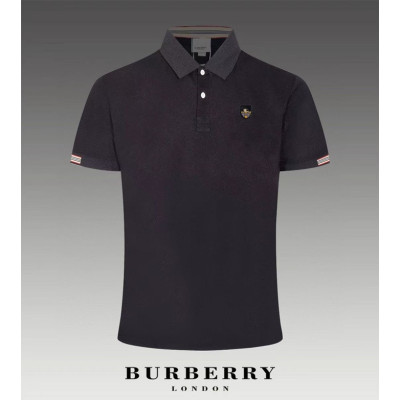 버버리 남/녀 블래 폴로 반팔티 - Unisex Black Tshirts - Bur04358x