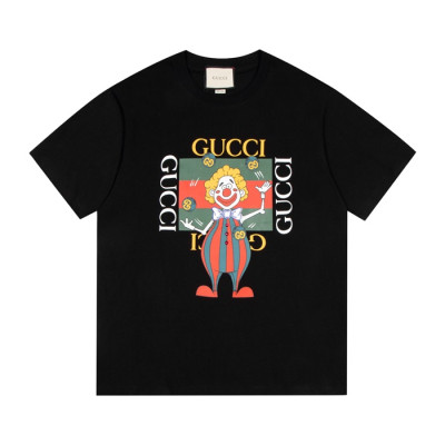 구찌 남/녀 블랙 크루넥 반팔티 - Unisex Black Tshirts - guc04879x