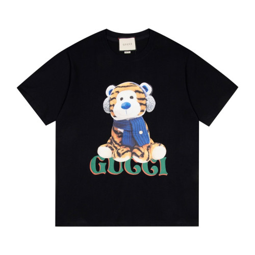 구찌 남/녀 블랙 크루넥 반팔티 - Unisex Black Tshirts - guc04880x