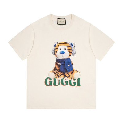 구찌 남/녀 아이보리 크루넥 반팔티 - Unisex Ivory Tshirts - guc04881x