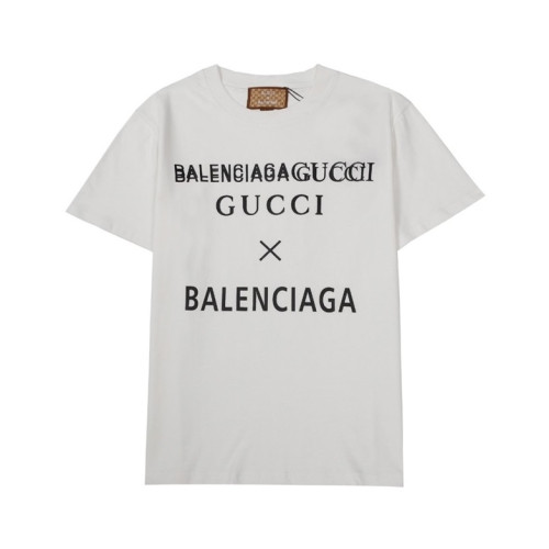 발렌시아가 남성 크루넥 화이트 반팔티 - Mens White Tshirts - bal01561x