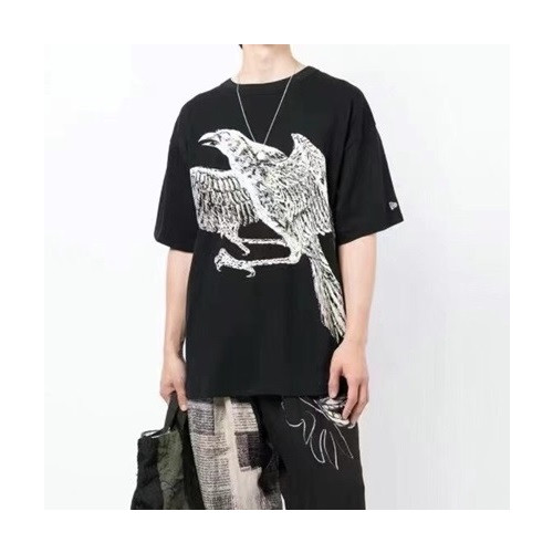 요지야마모토 남성 블랙 크루넥 반팔티 - Mens Black Tshirts - y3/0150x