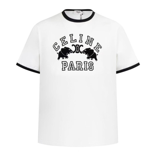 셀린느 남성 크루넥 화이트 반팔티 - Mens White Tshirts - cel0434x