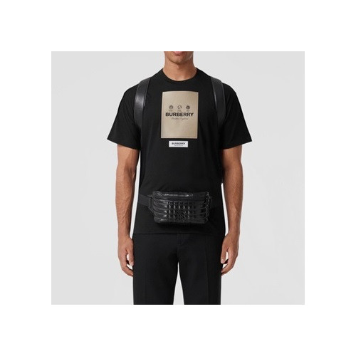 버버리 남성 블랙 크루넥 반팔티 - Mens Black Tshirts - Bur04383x