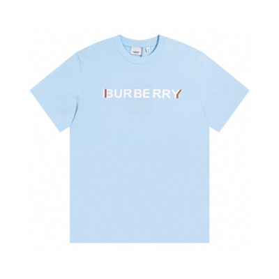 버버리 남성 블루 크루넥 반팔티 - Mens Blue Tshirts - Bur04385x