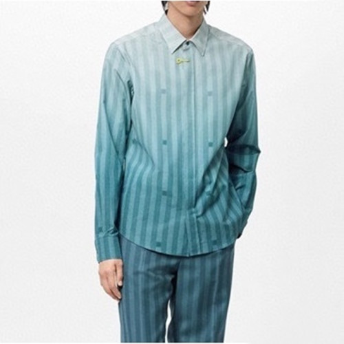 루이비통 남성 이니셜 블루 셔츠 - Mens Blue Tshirts - lou04928x