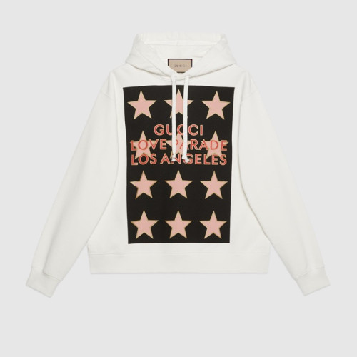 구찌 남/여 트렌디 화이트 후드티 - Unisex White Hoodie - guc04911x