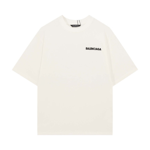 발렌시아가 남성 크루넥 아이보리 반팔티 - Mens Ivory Tshirts - bal01578x