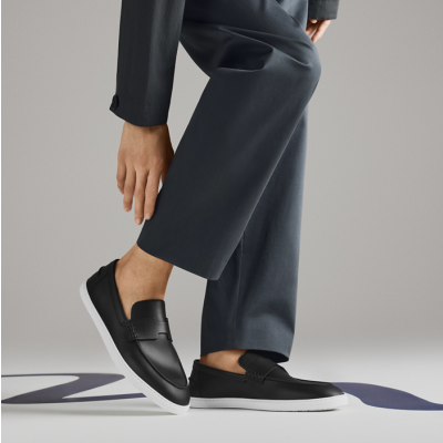 에르메스 남성 모던 블랙 로퍼 - Mens Black Loafer - her0780x