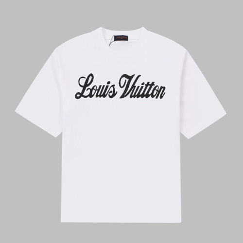루이비통 남성 화이트 크루넥 반팔티 - Mens White Tshirts - lou04994x