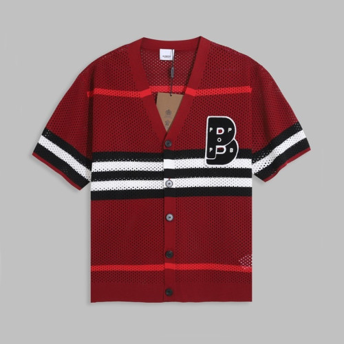버버리 남성 레드 브이넥 반팔티 - Mens Red Tshirts - Bur04430x