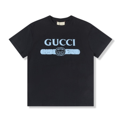 구찌 남/녀 블랙 크루넥 반팔티 - Unisex Black Tshirts - guc04934x
