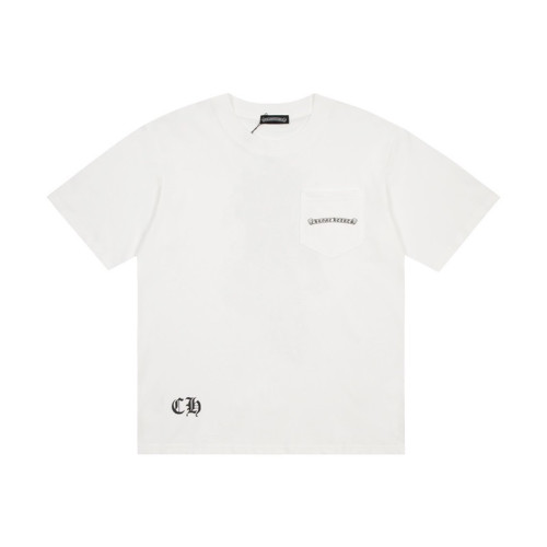크롬하츠 남성 화이트 크루넥 반팔티 - Mens White Tshirts - chr0454x