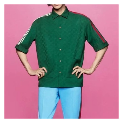구찌 남성 트렌디 그린 셔츠 - Mens Green Tshirts - guc04967x