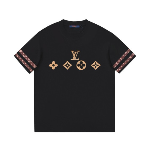 루이비통 남성 블랙 크루넥 반팔티 - Louis vuitton Mens Black Tshirts - lou506x