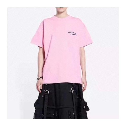 발렌시아가 남성 크루넥 핑크 반팔티 - Mens Pink Tshirts - bal01624x