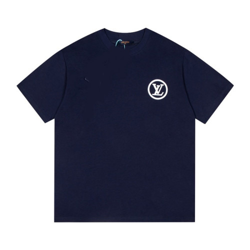 루이비통 남성 네이비 크루넥 반팔티 - Mens Navy Tshirts - lou05076x