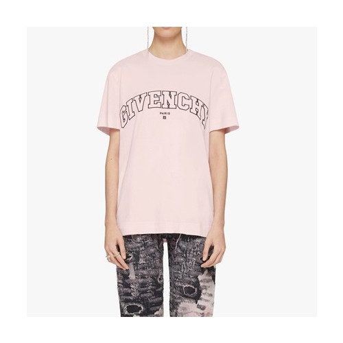 지방시 남/녀 크루넥 핑크 반팔티 - Unisex Pink Tshirts - giv0789x