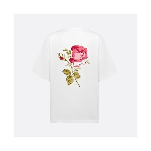 디올 남성 화이트 크루넥 반팔티 - Mens White Tshirts - dio01984x