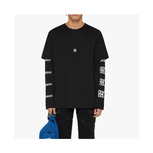 지방시 남성 캐쥬얼 블랙 맨투맨 - Mens Black Tshirts - giv0794x